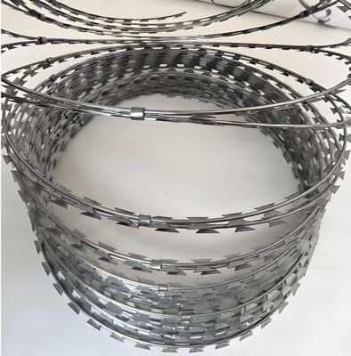 500mm Outer Diameter Hot-dipped Galvanized Razor Barbed Wire for Prison Protection and High Security Fencing