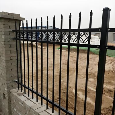 Outdoor Residential Powder Coated 6 Feet Metal Steel Flat Top Fence