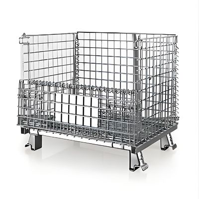 1000x1200mm โลหะเหล็ก การเก็บรักษา Welded Wire Mesh Pallet Cage ถังกรงพับ
