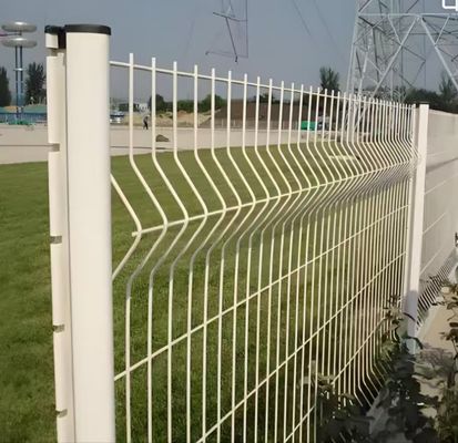 1.8M Pvc ปกแต่งด้วย V Bending Curved Wire Mesh รั้วสวน รั้ว 3 มิติกลางแจ้ง