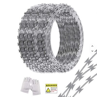 Stainless Steel CBT-65 Razor Security Barbed Wire Coil Corrosion Resistant For Coastal Farm