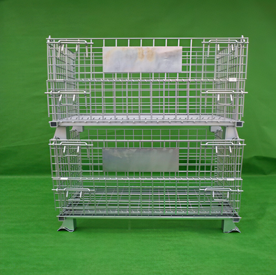 กรงเก็บของแบบพับได้ป้องกันสนิมพร้อมตาข่ายขนาด 50x100 มม. กรงเก็บของแบบตาข่ายลวด